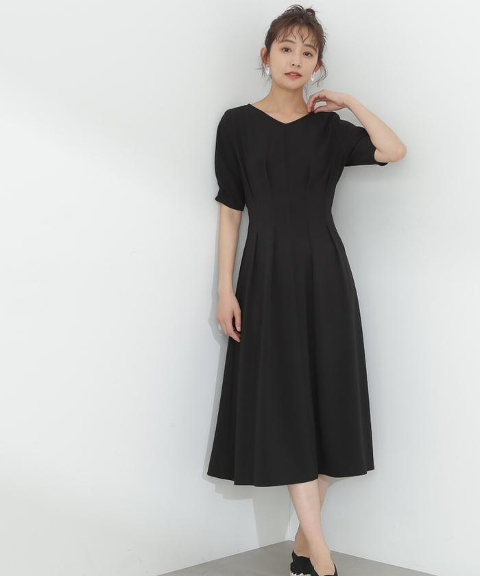 セール 40%OFF】麻調ウエストタックワンピース(505155477