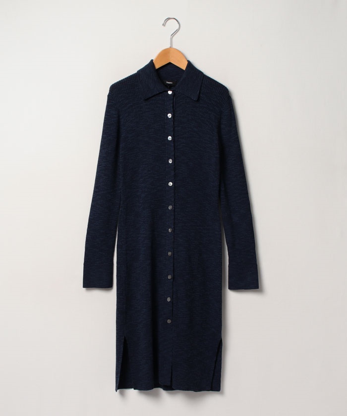 ニットドレス FINE SLUB RIB SHIRT DRESS(505145494) | セオリー 