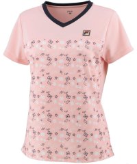 FILA（ZETT Ladies）/【テニス】クレリックネックTシャツ トラベルプリント スポーツウェア レディース/505153189