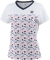 FILA（ZETT Ladies）/【テニス】クレリックネックTシャツ トラベルプリント スポーツウェア レディース/505153189