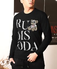 LUXSTYLE/RUMSODA(ラムソーダ)アップリケ刺繍プリント天竺ロンT/ロンT メンズ 長袖Tシャツ アップリケ テディベア ロゴ プリント/505157075