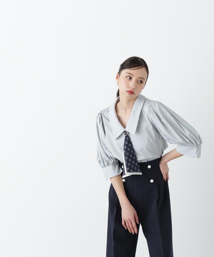 kitta シルク ブラウス RESORT1 シルクタフタギャザースリーブブラウス