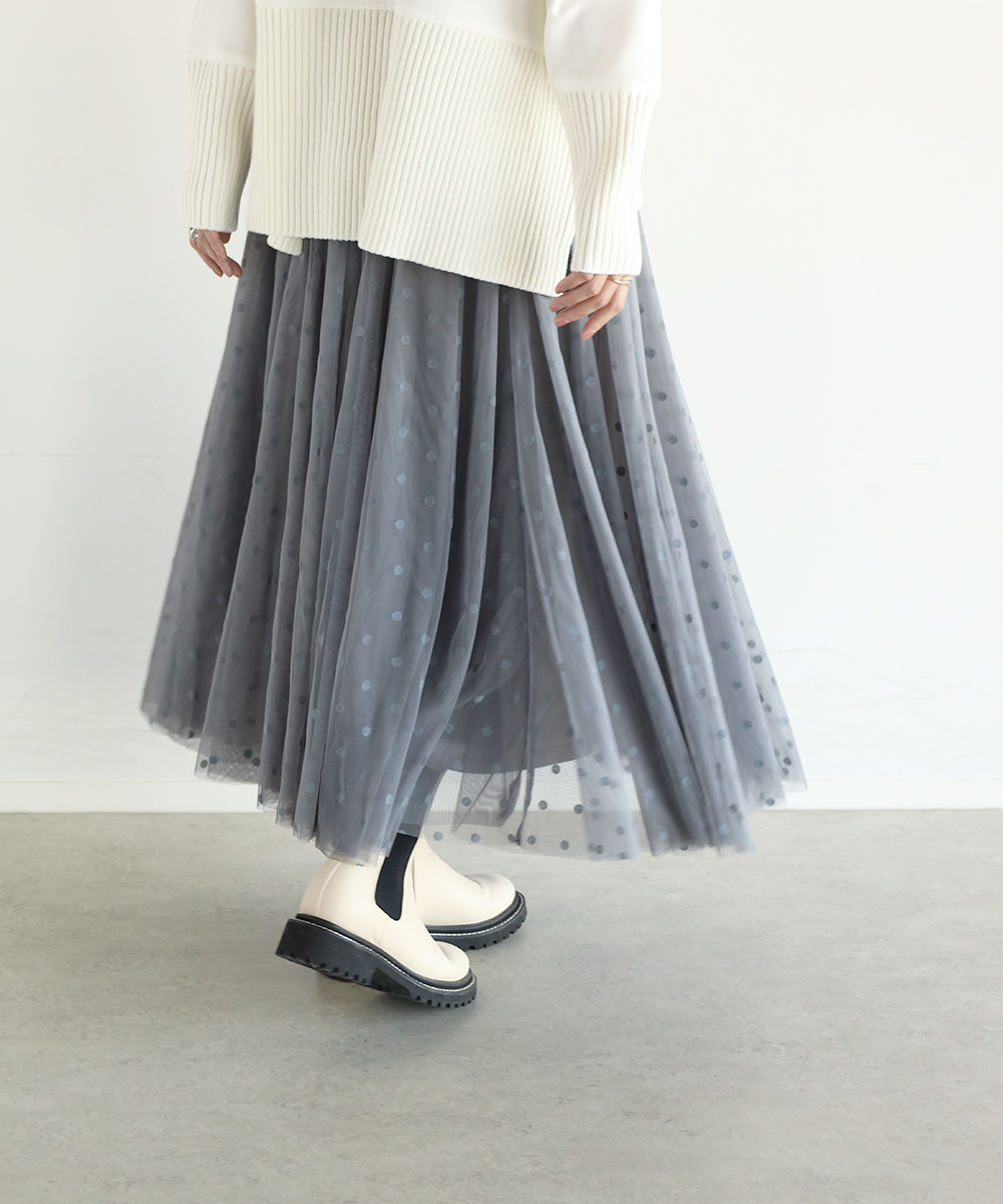 本店は ドット柄ロングスカート 9号 aquitemosasco.com.br