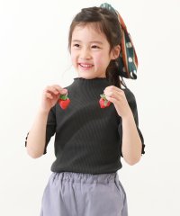 devirock/5分袖 リブTシャツ 子供服 キッズ 女の子 トップス 半袖Tシャツ Tシャツ /505160790