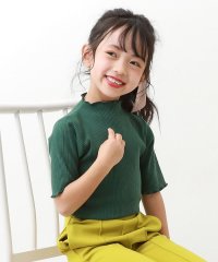 devirock/5分袖 リブTシャツ 子供服 キッズ 女の子 トップス 半袖Tシャツ Tシャツ /505160790