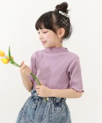 devirock/5分袖 リブTシャツ 子供服 キッズ 女の子 トップス 半袖Tシャツ Tシャツ /505160790