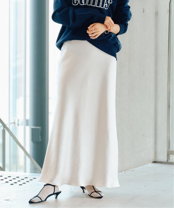 今季購入【IENA】ダブルサテンスカート グレー　36
