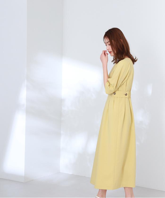 セール 50%OFF】ウエストサイドボタンワンピース(505162218 セール 50%OFF】ウエストサイドボタンワンピース(505162218