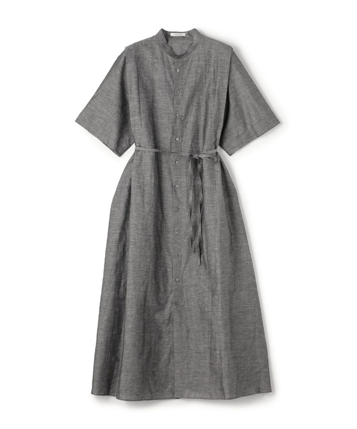 【MACPHEE 】コットンリネンソリッド スタンドカラーシャツワンピース クーポン】【セール 40%OFF】コットンリネンソリッド スタンド