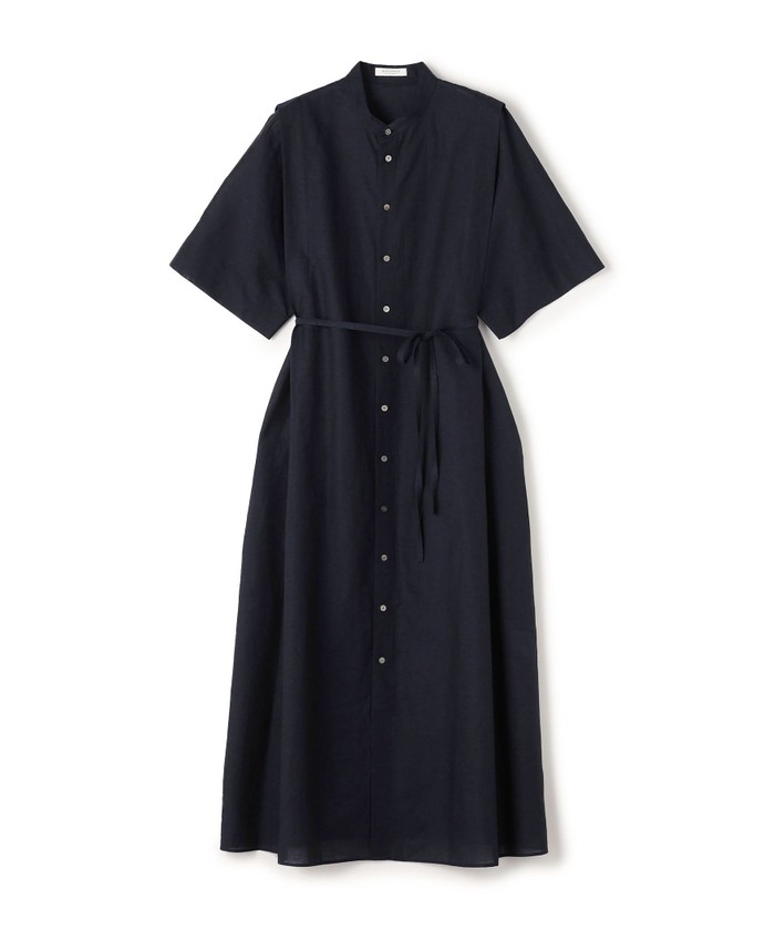 セール 40%OFF】コットンリネンソリッド スタンドカラーシャツ