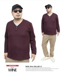 one colors/ 長袖Tシャツ メンズ 大きいサイズ キーネック ヘンリーネック フェイクレイヤード カットソー トップス 長袖Tシャツ クルーネック 無地 キレイめ ロングT/505158121