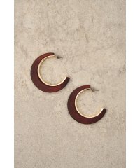 AZUL by moussy/WOOD BIG HOOP EARRINGS/505164605