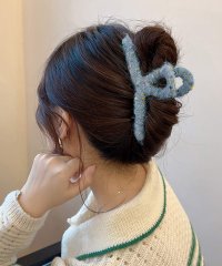 shopnikoniko/マーブル毛糸 ヘアクリップ 【即納】 ヘアアクセサリー ヘアクリップ バンスクリップ ジッケピン 髪留め 毛糸 大きめ カラフルネップ ツイード毛糸 つぶつぶ /505165114