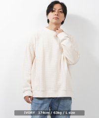 1111clothing/ビッグワッフル メンズ ニット レディース トップス ロンT サーマル クルーネック 長袖 無地 大きいサイズ 韓国ファッション 春 春服 秋 秋服 秋冬/505167319