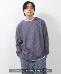 1111clothing/ビッグワッフル メンズ ニット レディース トップス ロンT サーマル クルーネック 長袖 無地 大きいサイズ 韓国ファッション 春 春服 秋 秋服 秋冬/505167319