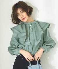 RUIRUE BOUTIQUE/ルイルエブティック RUIRUE BOUTIQUE ハシゴレースケープカラー＆パールボタンロマンチックブラウス/505168052