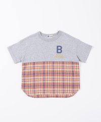 KP BOY/KPBOY(ケーピーボーイ)先染めチェックの半袖Tシャツ(100～130)/505087633