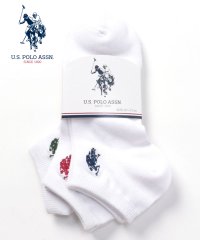 US POLO ASSN/U.S. POLO ASSN. 白無地 刺繍 3Pアンクルソックス/505165498