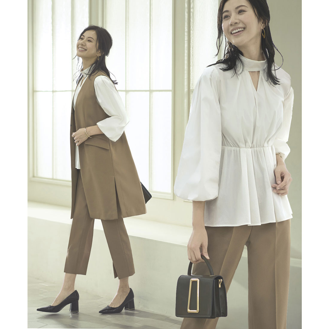 セットアップ パンツスーツ 支払える ロングベスト ジレ ロングジレ