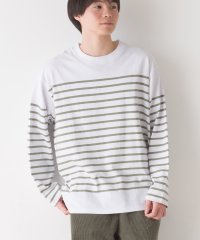 OMNES/【OMNES】メンズ パネルボーダーコットン長袖Tシャツ/505170629