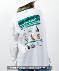 1111clothing/ロンT メンズ 長袖tシャツ レディース リンガー 長袖 tシャツ 猫 ネコ キャット バックプリント オーバーサイズ トップス カットソー 大きいサイズ 韓国/505174084