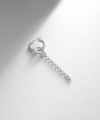 COCOSHNIK ONHITSCH/シルバー フープピアス チェーンチャーム/505174177