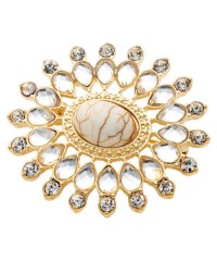 cream dot/クリームドット Cream dot. 大理石風ストーン×ビジューのオーバルブローチ/505176182
