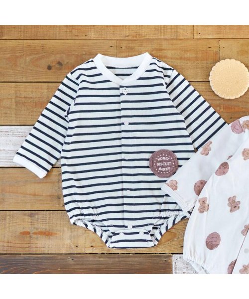 クーポン】【セール 49%OFF】tiny bear 2柄ボディースーツ(504986809) アプレレクール(apres les cours) d fashion ビスケット柄カバーオール(60〜70)