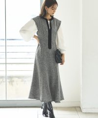 RUIRUE BOUTIQUE/ルイルエブティック RUIRUE BOUTIQUE キーネックパールレイヤードツイードワンピース/505167680