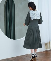 RUIRUE BOUTIQUE/レースアタッチドカラープリーツワンピースドレス「U1188」/505167683