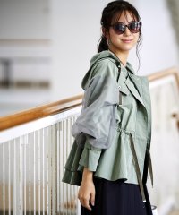 RUIRUE BOUTIQUE/ルイルエブティック RUIRUE BOUTIQUE オーガンジースリーブダブルペプラム ショートマウンテンパーカー/505168046