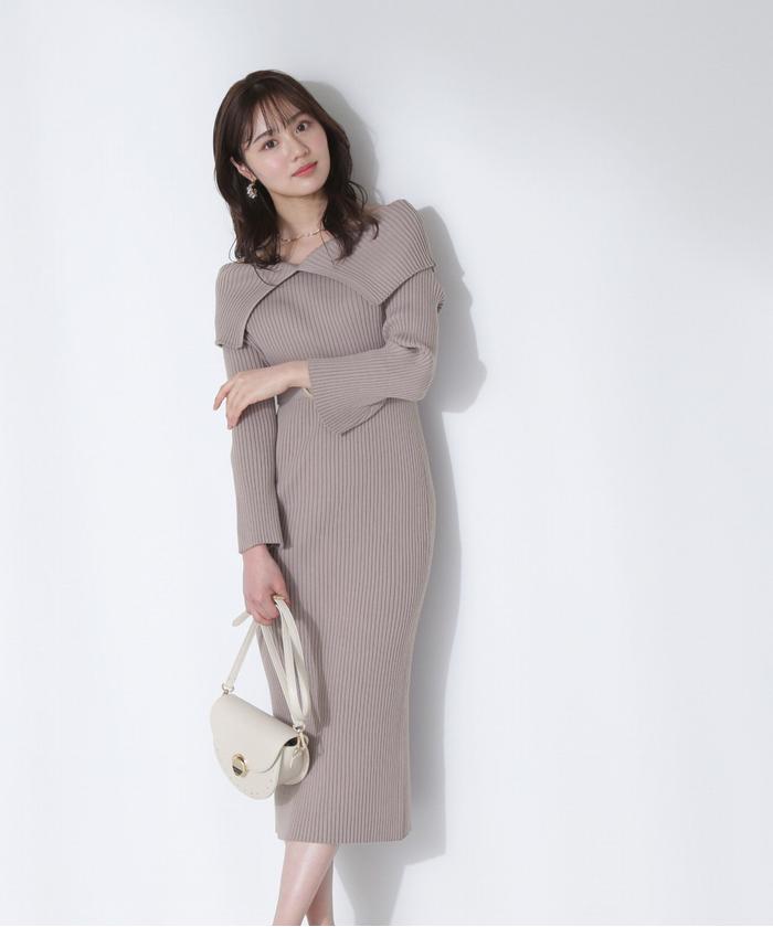 セール】前後2Wayセーラーカラーニットワンピース(505177740 セール】前後2Wayセーラーカラーニットワンピース(505177740