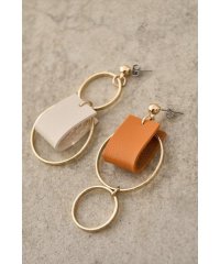 AZUL by moussy/BICOLOR FAUX LEATHER EARRINGS/505179770