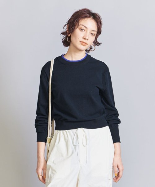 お中元 UNITED ARROWS ハイゲージ ショートスリーブ クルーネック プルオーバー ユナイテッドアローズ アウトレット トップス ニット ブルー グレー ネイビー chitv.tv