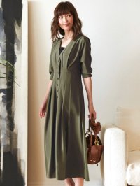 RUIRUE BOUTIQUE/2wayフロントボタンタックワンピース/505167677