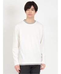 m.f.editorial/レーヨンナイロン フェイクレイヤード クルーネック 長袖 メンズ Tシャツ カットソー カジュアル インナー ビジネス ギフト プレゼント/505179171