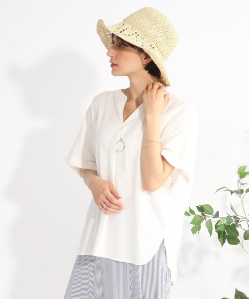 セール20%OFF】【UVカット/抗菌防臭/吸水速乾/親子リンク可能】大人のためのフレンチリネンブレンド ドルマンスキッパー(505180997) シューラルー(SHOO・LA・RUE) d fashion フレンチリネンブレンドブラウス