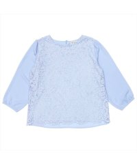 TOKYO SHIRTS/前身レースブラウス 七分袖 サックス レディース/505181962