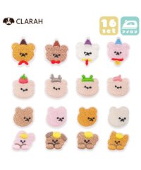 CLARAH　kids/ワッペン 16枚セット アイロン くま うさぎ 入園準備 入学準備 新入学 新入園 幼稚園 保育園 小学校 クマ 犬 猫 ウサギ /505183301