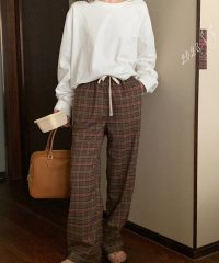 ARGO TOKYO/Easy Check Pants 22094 イージーチェックパンツ　ロングパンツ　イージーパンツ　ワイドパンツ　チェックパンツ　ストレットパンツ　春　夏　秋　/505183606