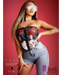 bombshell/ボムシェル bombshell ブラトップ・チューブトップ・ベアトップ ロック コルセット チューブトップ 派手 セクシー ビスチェ 海外 ダンサー 個性派 イ/505183243