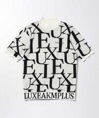 LUXEAKMPLUS/リュクスエイケイエムプラス LUXEAKMPLUS(リュクスエイケイエムプラス)ゴルフ 総柄ロゴ半袖モックネックニット【ゴルフ】/505184868