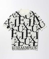 LUXEAKMPLUS/LUXEAKMPLUS(リュクスエイケイエムプラス)ゴルフ 総柄ロゴ半袖モックネックニット【ゴルフ】/505184868