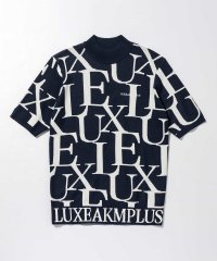 LUXEAKMPLUS/LUXEAKMPLUS(リュクスエイケイエムプラス)ゴルフ 総柄ロゴ半袖モックネックニット【ゴルフ】/505184868