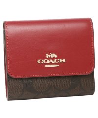 COACH/コーチ アウトレット 三つ折り財布 シグネチャー ミニ財布 ブラウン レッド レディース COACH CE930 IMRVQ/505185332