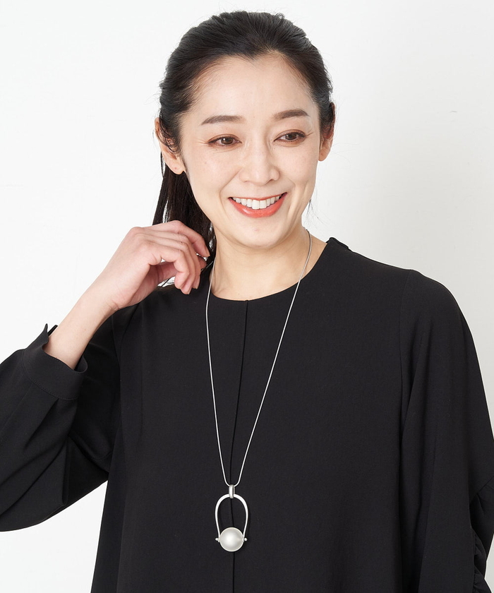 セール】[日本製]マットガラスボールネックレス(505186824