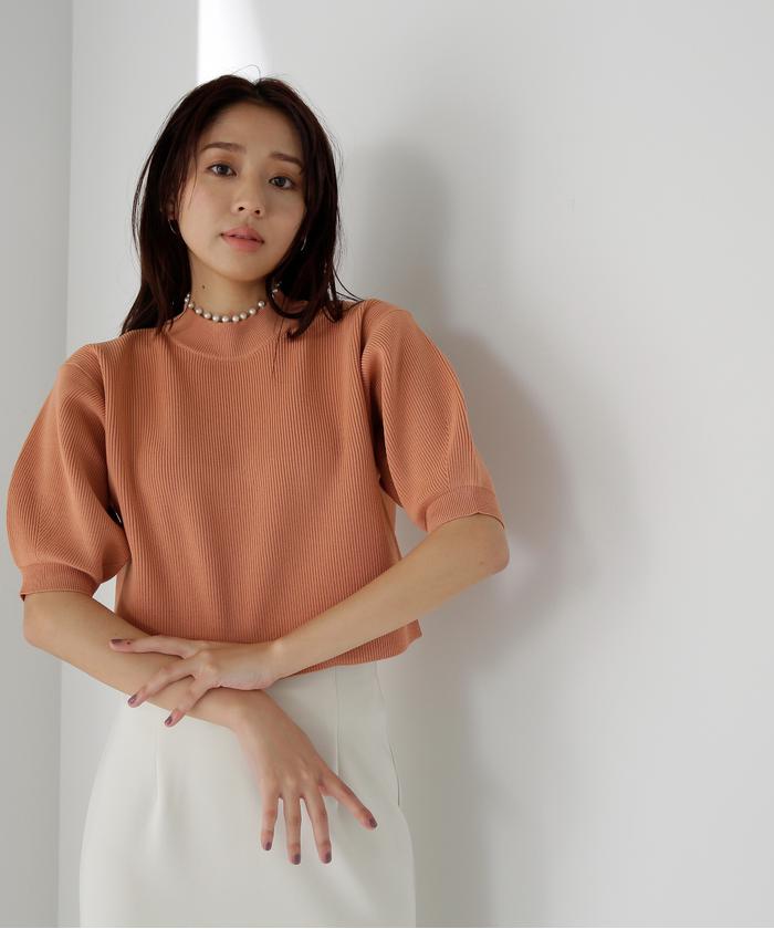 セール 30%OFF】パールネックコンパクト畦ニット(505186907