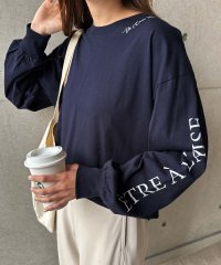 and　Me.../アンドミー andme コットン ロゴプリント ボリューム袖 Tシャツ/505187742