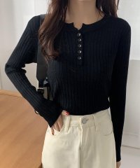 shoppinggo/ショッピングゴー shoppinggo リブニットトップス セーター ニットセーター レディース 長袖 Vネック 無地 トップス プルオーバー/505188272