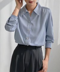 Amulet/アミュレット Amulet 長袖シャツブラウス レディース オフィス カジュアル 韓国 韓国ファッション 春 夏服 20代 30代 無地/505188162